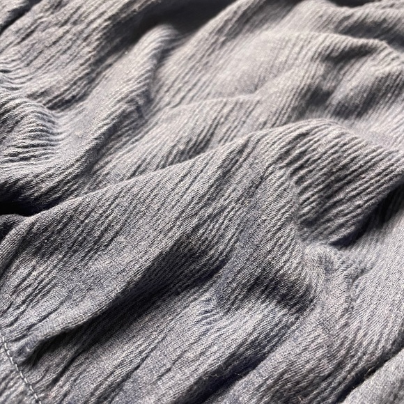 Forever 21 Ribbed Off Shoulder Long Sleep Crop Top: Dark Blue - Picture 2 of 4